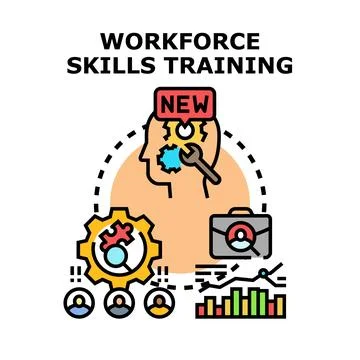 Workforce skills training upgrading professional development concept Stock Illustration