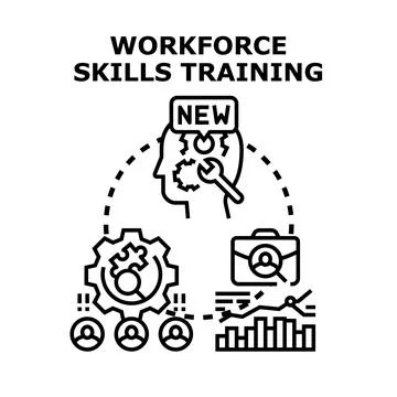 Workforce skills training upgrading professional development concept 库存插图