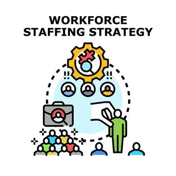 Workforce staffing strategy planning for business personnel Stock Illustration