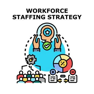 Workforce staffing strategy planning for business organization success Stock Illustration