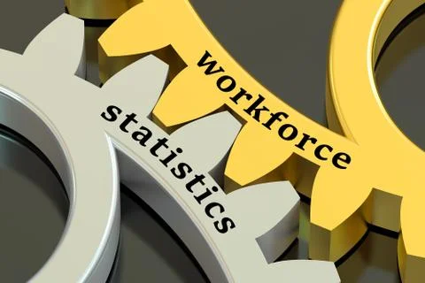 Workforce statistics concept on the gearwheels Stockillustratie