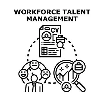 Workforce talent management managing employee performance and career growth Stock Illustration