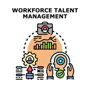 Workforce talent management managing employee skills development system Stock Illustration