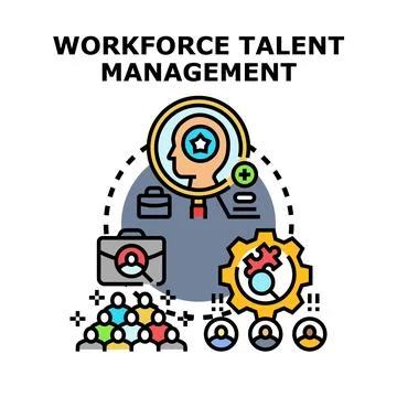Workforce talent management selecting and developing employees Ilustração Stock