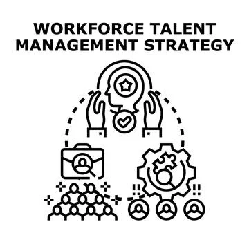 Workforce talent management strategy concept improving business performance Stock Illustration