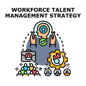 Workforce talent management strategy concept improving business performance Stock Illustration