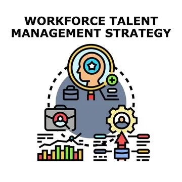 Workforce talent management strategy identifying employee potential Stock Illustration