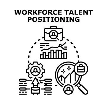 Workforce talent positioning career development strategy Stock Illustration