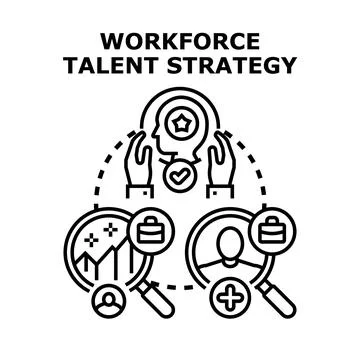 Workforce talent strategy developing growth and recruitment Stock Illustration