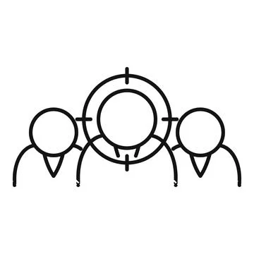 Workforce target icon, outline style Stock Illustration