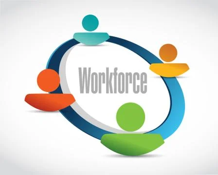 Workforce team sign concept illustration Illustrazione stock