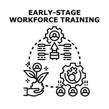 Workforce training early stage development process Stock Illustration