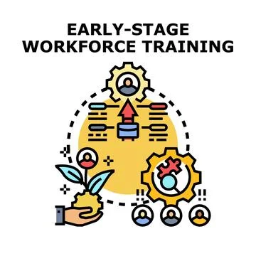 Workforce training early stage development process Stock Illustration