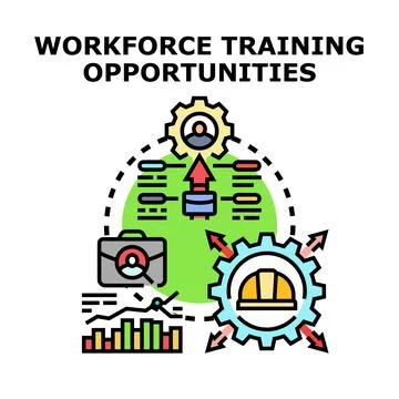 Workforce training opportunities developing professional skills and career .. 스톡 일러스트