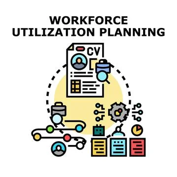 Workforce utilization planning managing talent allocation concept Stock Illustration