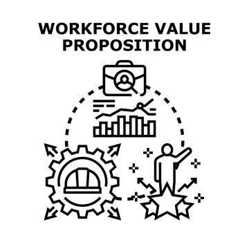 Workforce value proposition developing business growth concept Stock Illustration