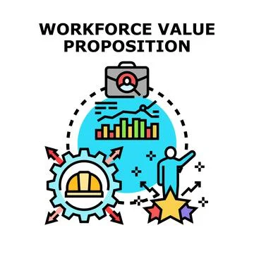 Workforce value proposition developing business growth concept Stock Illustration