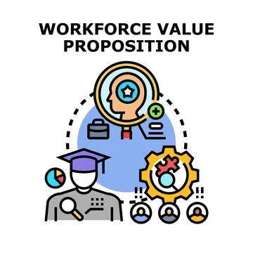 Workforce value proposition recruiting best talent concept Stock Illustration