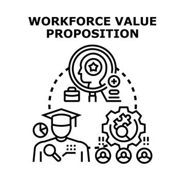 Workforce value proposition recruiting best talent concept Stock Illustration