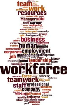 Workforce word cloud Stock Illustration