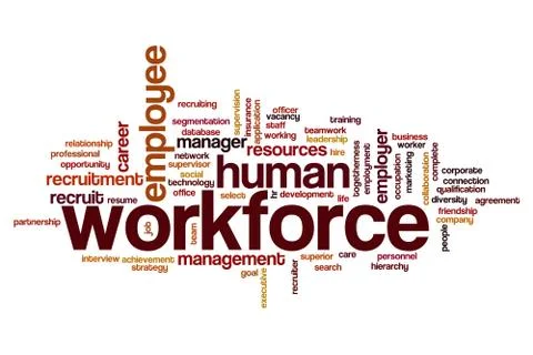 Workforce word cloud Illustrazione stock