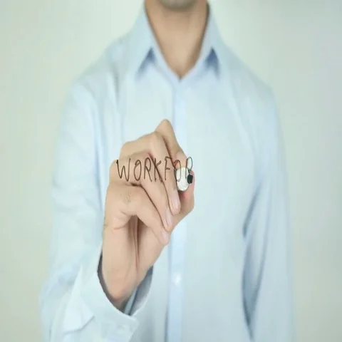 Workforce, Writing On Transparent Screen Stock Footage 69536098