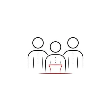 Workgroup 2 colored hand drawn icon. Team colored element illustration. Outline Stock Illustration