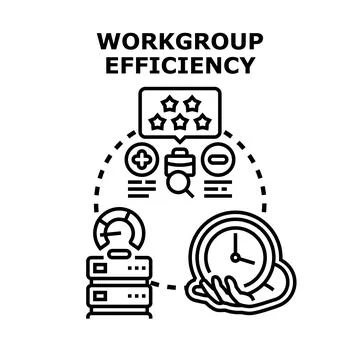 Workgroup efficiency concept demonstrating business process optimization Stock Illustration