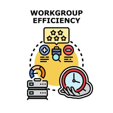 Workgroup efficiency concept demonstrating business process optimization Stock Illustration