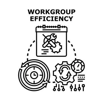 Workgroup efficiency improving task management and team productivity Stock-Illustration