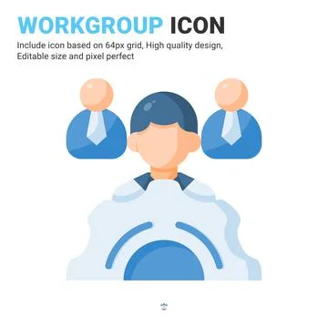 Workgroup icon vector with flat color style isolated on white background 스톡 일러스트