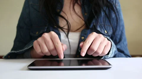 Workin on digital tablet 1080i Stock Footage 36757259