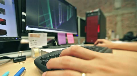 Working 3d model on computer Stock Footage 36245130