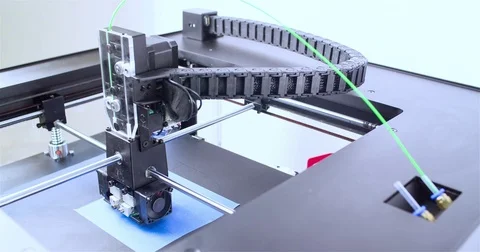 Working 3D printer 4k video. Printing three dimensional model manufacturing Stock Footage 72223026