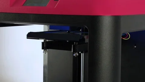 Working 3D printer close up 4k video. Process printing three dimensional model Stock Footage 70673381