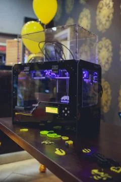 Working 3d printer close up of process Stock Photos