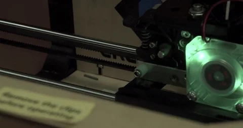 Working 3D printer extreme close up 4k video. Process printing model Stock Footage 70673490