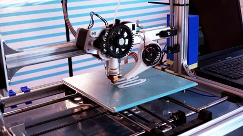 Working 3d printer Stock Footage 46957135