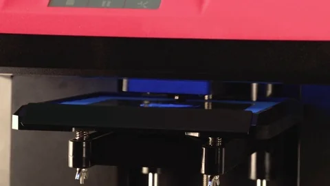 Working 3D printer machine close up 4k video. Process of printing model Stock Footage 70672649