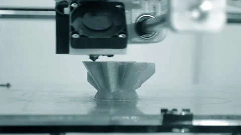 Working 3D printer printing object plastic Printing model molten 3D printer Stock Footage 260035351