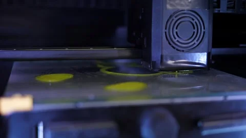 Working 3D printer printing an object from plastic. Stock Footage 311796827
