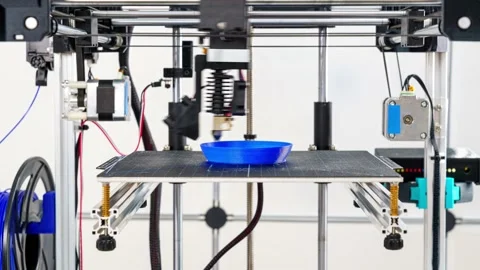 Working 3D printer, printing a plastic vase   Time lapse video Stock Footage 153928506