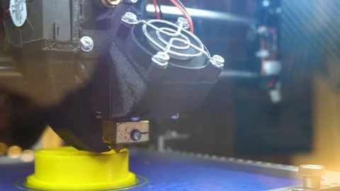 Working 3d printer sequence. Tripod. Printing with Plastic Wire Filament on 3D Stock Footage 81539551