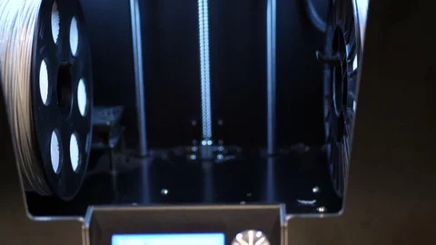 Working 3d printer sequence. Tripod. Printing with Plastic Wire Filament on 3D Stock Footage 82546143