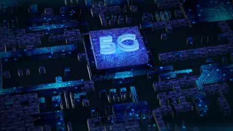 Working 5G Processor Stock Footage 186986755