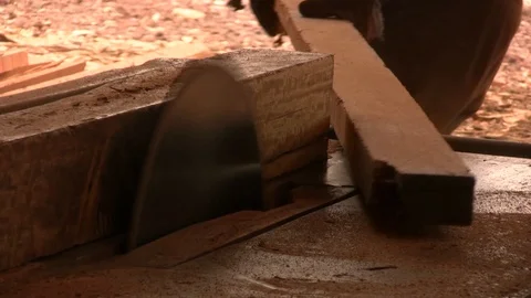 Working on an african sawmill Stock Footage 89363387