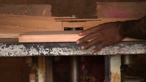 Working on an african sawmill Stock Footage 89363398