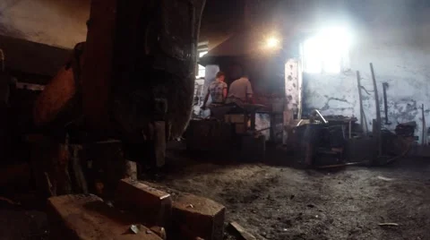 Working age-old smithy Stock Footage 46420597