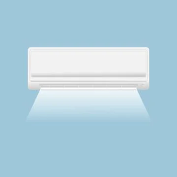Working air conditioner on a blue background Stock Illustration
