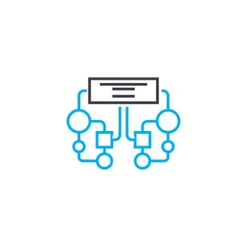 Working algorithm vector thin line stroke icon. Working algorithm outline Stockillustratie